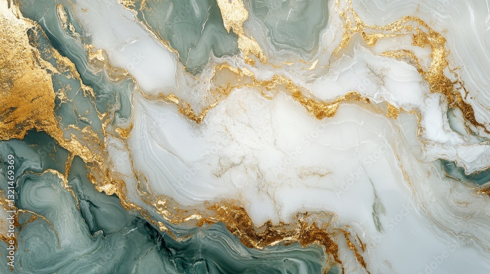 Fototapeta premium Abstract Green Gold Marble Texture
