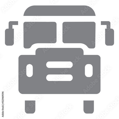 Monochrome Public Transit Icon: A minimalist representation of a bus, designed for digital interfaces and public transit concepts.