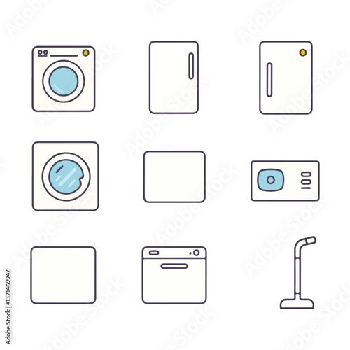 set of household appliances