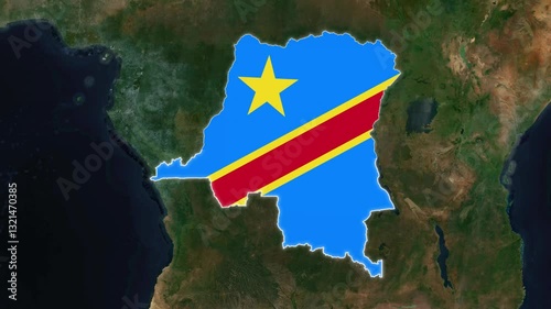 Democratic Republic of the Congo Map with flag animation, geography of Democratic Republic of the Congo photo