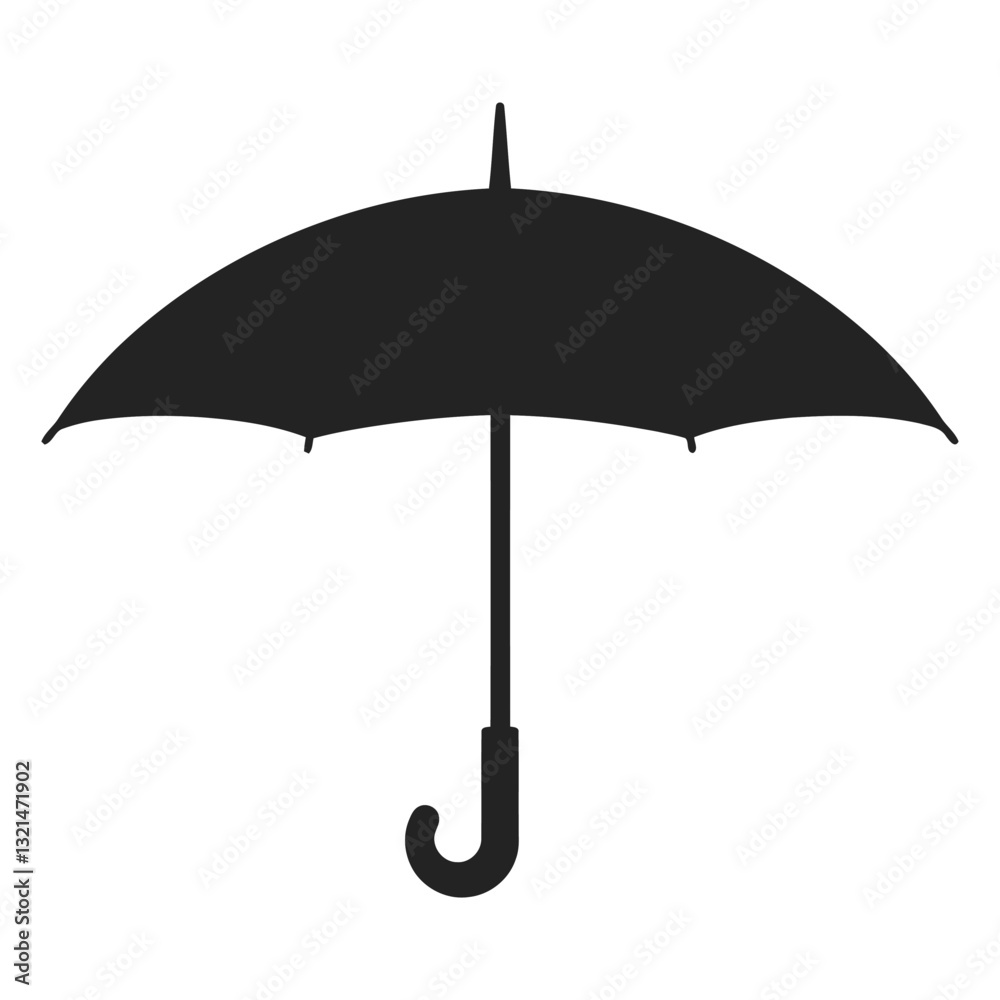 Umbrella Silhouette: a graphic illustration of an umbrella in silhouette, ready to provide protection from the rain Umbrella Silhouette: a graphic illustration of an umbrella in silhouette, ready to provide protection from the rain