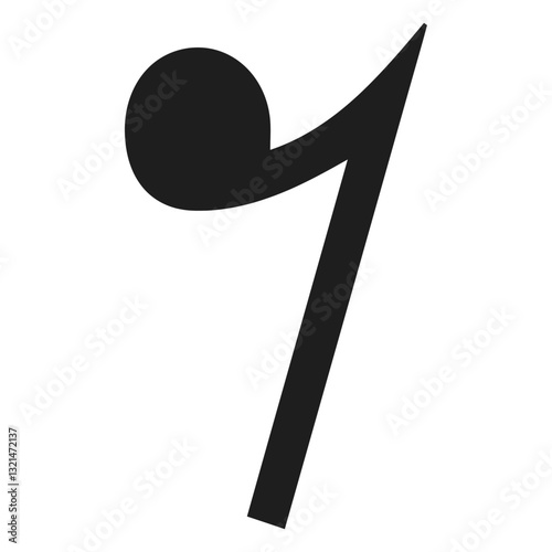 Musical Note Quarter Rest: The elegance of musical notation is highlighted, with a quarter rest symbol elegantly displayed, perfect for conveying the concept of pause and silence.