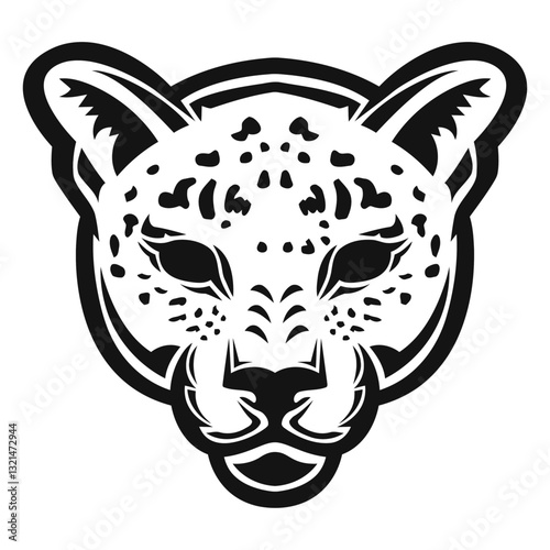 Jaguar face illustration: The close-up illustration showcases the sleek and powerful features of the jaguar, with bold lines and a captivating design, a symbol of grace and strength.