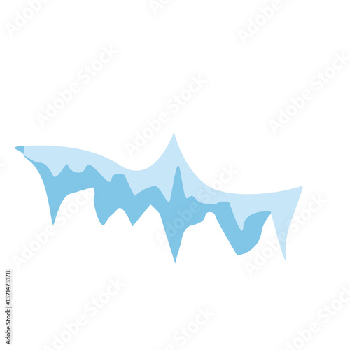 Ice Formation Icon: A stylized, captivating representation of ice formation, capturing its crispness and ethereal beauty in an isolated setting.