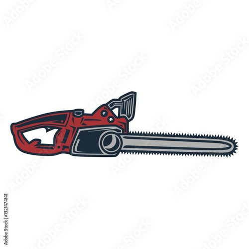 Chain Saw's Precision: A meticulously detailed illustration of a powerful chain saw, ready to tackle any cutting task. Highlighting its robust design and industrial appeal