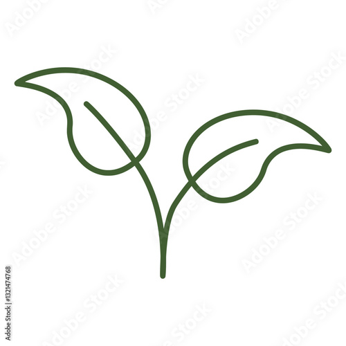 Growth Emblem: A minimalist artistic representation of growth, a young seedling emerges, symbolizing beginnings, sustainability, and the vibrant essence of life. 