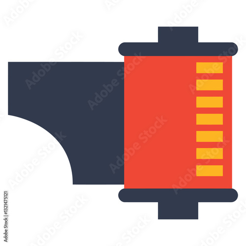 Vintage Film Roll Icon: Capturing the essence of photography's past, this graphic representation of a vintage film roll evokes nostalgia and the magic of capturing moments in time.