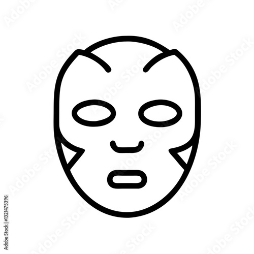 Face mask icon, skincare concept, minimal design, black outline