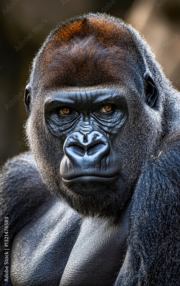 Obraz premium Silverback gorilla portrait,head shot