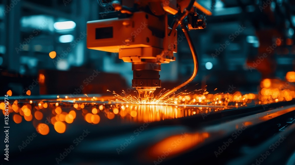 Automated metal processing in a factory Automated metal processing in a factory