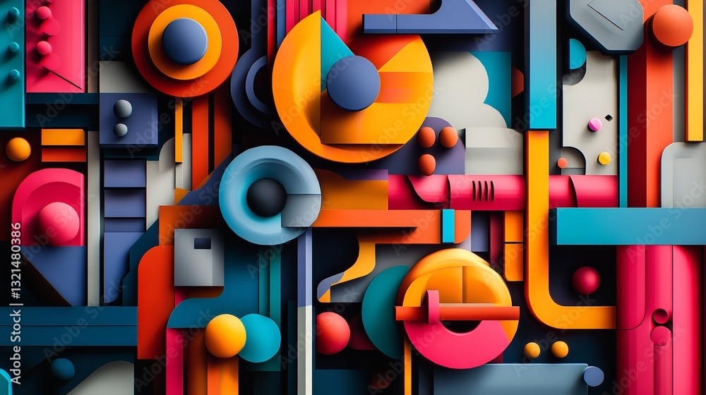 Abstract Colorful Geometric Shapes Modern Digital Art Design Background 3d red bold blue pink teal Abstract Colorful Geometric Shapes Modern Digital Art Design Background 3d red bold blue pink teal