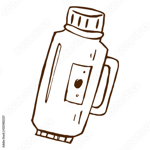 hand drawn thermos icon.