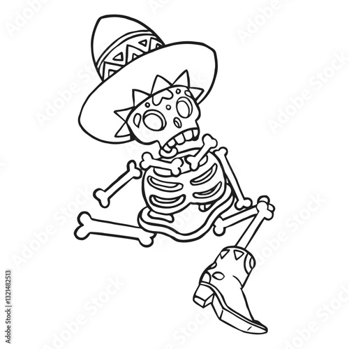 skeleton character alluding to the day of the dead.