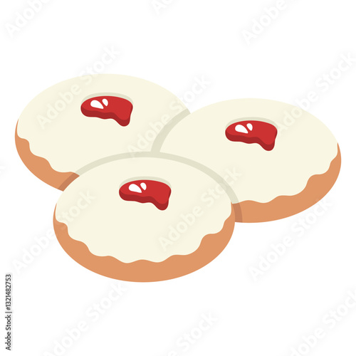 sufganiot jewish pastry illustration.