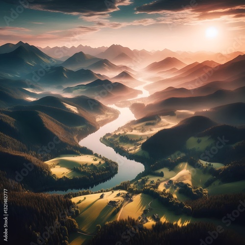 Fototapeta Naklejka Na Ścianę i Meble -  sunrise over the mountains Winter at Morskie Oko or Sea Eye Lake in Poland Tatra Mountains