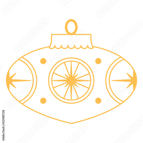 christmas stroke yellow deco.