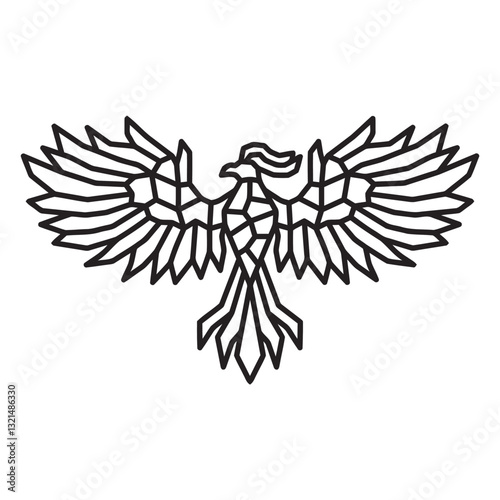 fliying fenix polygonal.