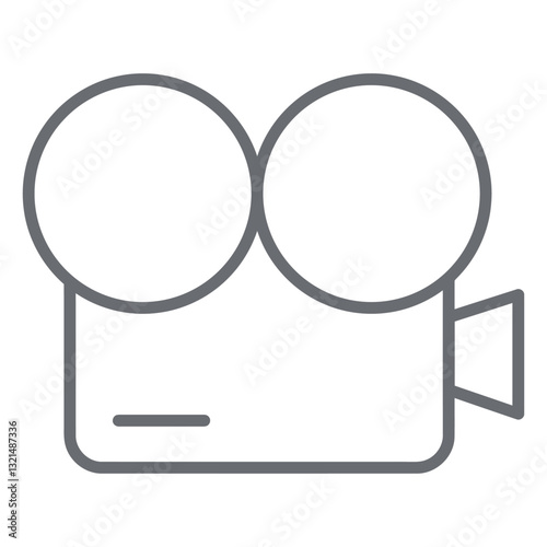 vintage movie camera stroke icon.