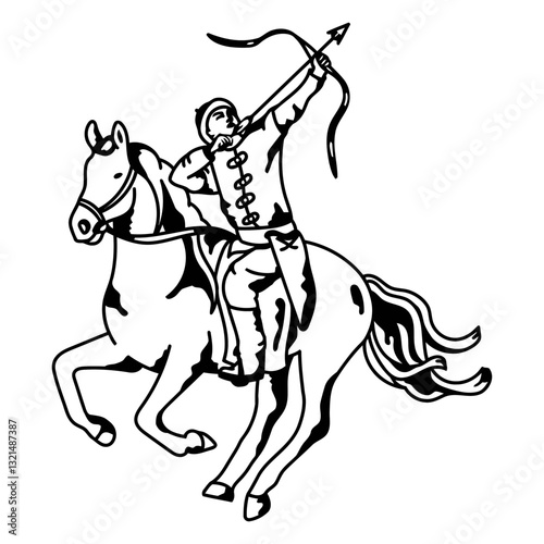 archer on a horse filled stroke.