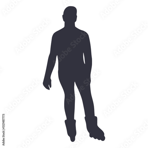 roller skating hobby man silhouette.