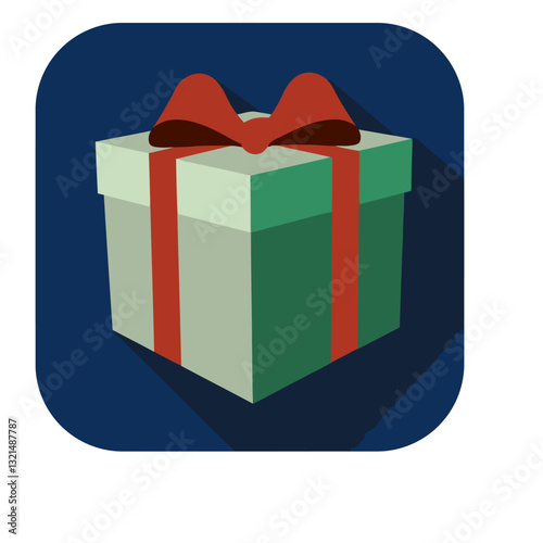 wrapped giftbox christmas icon.