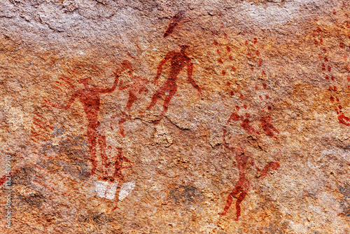 Rock paintings in the sahara desert of algeria