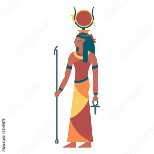 egyptian gods hathor flat.