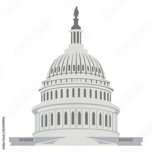 capitol dome american landmark semi flat.