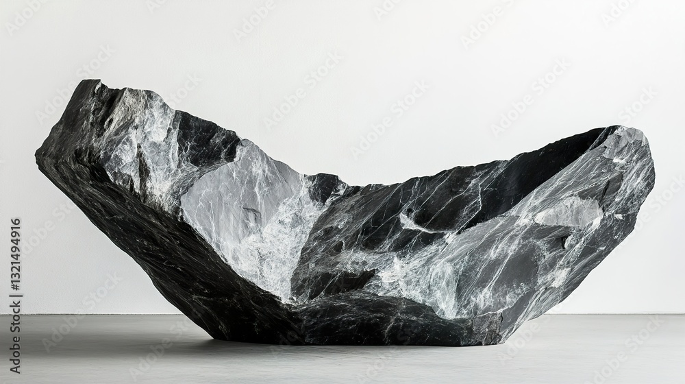 Obraz premium Monochromatic Stone Sculpture: A Modern Masterpiece