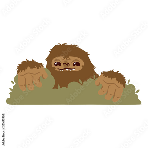 bigfoot hiding cartoon.