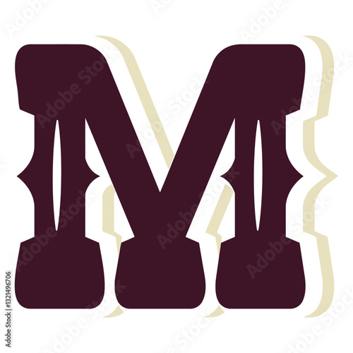 western block capital letter m.