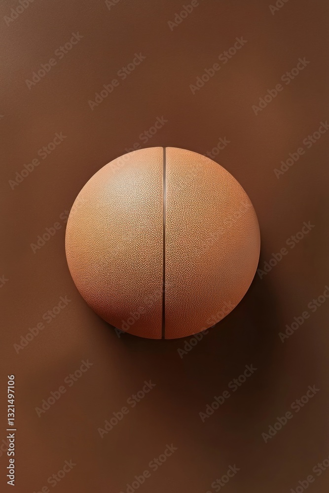 Fototapeta premium Perfectly symmetrical light brown sphere halved.