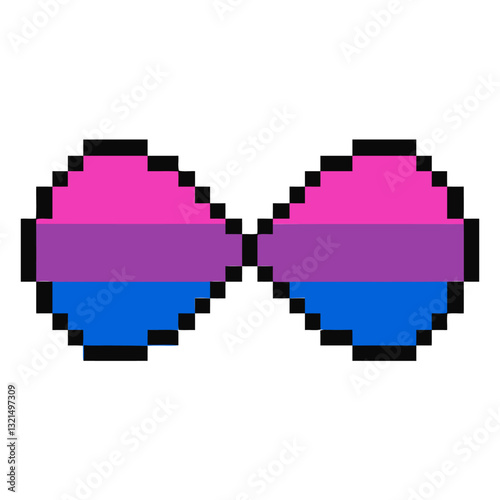 bisexual infinity stripe pixel flat.