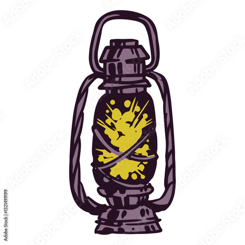 primitive wick lamp.