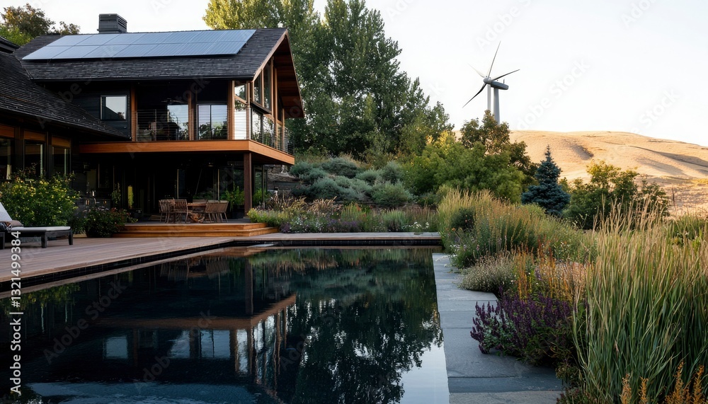 Modern home with pool and landscaping Modern home with pool and landscaping