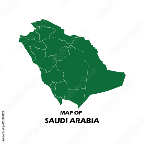 Map of Saudi Arabia, Flag of Saudia Arabia illustration on white background Vol 01