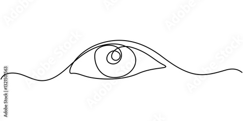 WebSingle continuous one line art female watch eye, Eye sign in continuous line drawing style. Line art of human eye sign. Vector illustration. Abstract background, Single continuous one line art eye.
