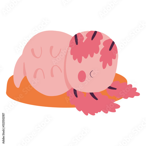  cute baby axolotl salamander character.