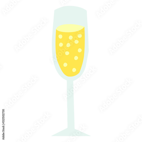champagne glass color flat.