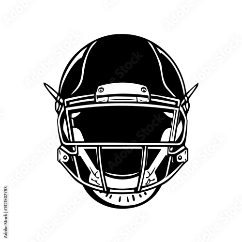 American Football Helmet Silhouettes: Perfect for Sports Graphics and Merchandise