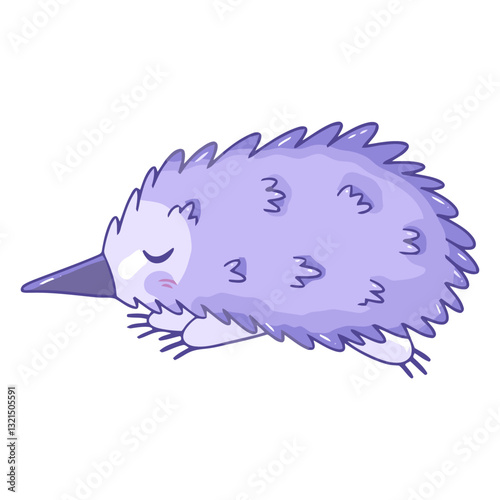 australian echidna kawaii animal.
