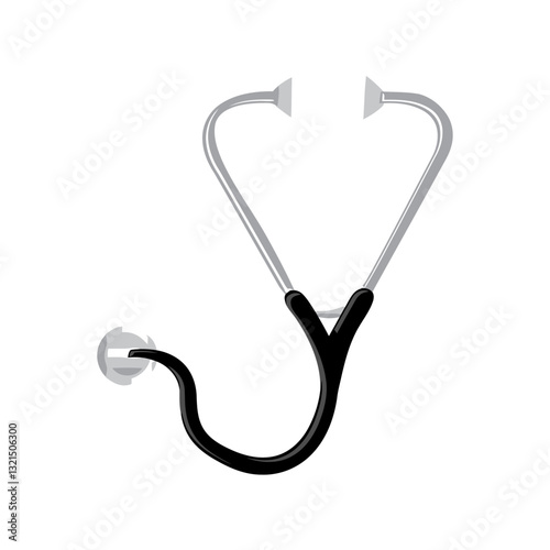 stethescope flat medical icon.