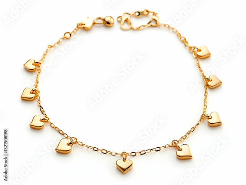 Wallpaper Mural Charming gold bracelet adorned with heart charms, perfect for adding a touch of elegance to any outfit. Torontodigital.ca