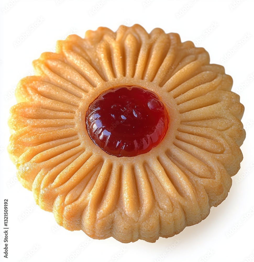 Decorative Biscuit with Jelly Center Isolated on White Background Decorative Biscuit with Jelly Center Isolated on White Background