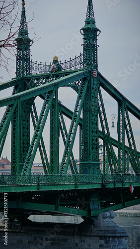 Photography metal liberty bridge in budapest