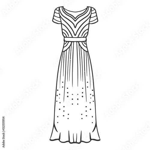 outfit long female dress stroke.