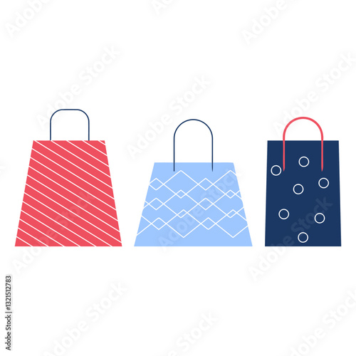 winter shopping bags flat winter.