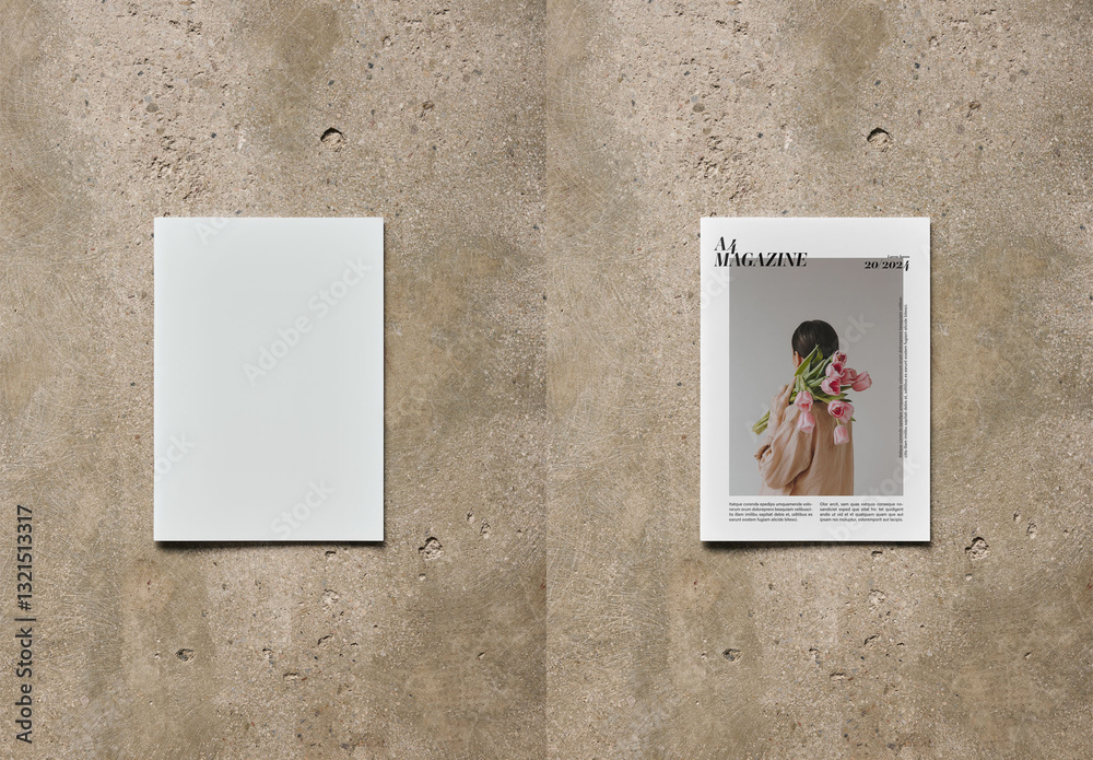 Mockup Of Customized A4 Magazine, Cover Stock Template | Adobe Stock