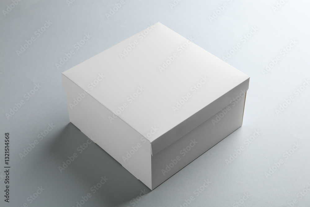 One blank cardboard box on white background. Mockup for design One blank cardboard box on white background. Mockup for design
