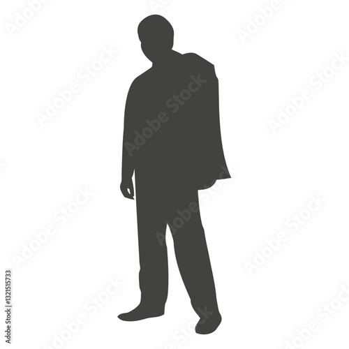 lazy businessman standing silhouette.